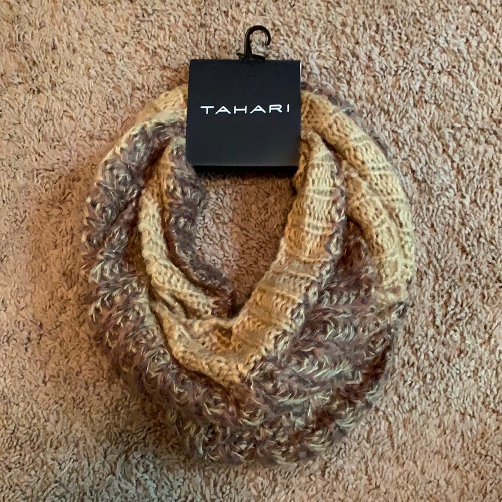 Tan and Brown Infinity Scarf